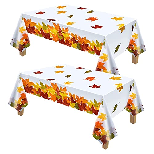 Junguluy Thanksgiving Herbst Blatt Tischdecke Herbst Ahornblatt Tischdecke Wasserdicht Rechteckig Kunststoff Tischdecke von Junguluy