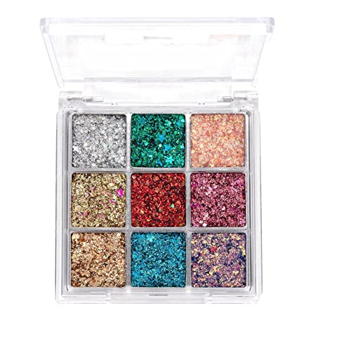 Sommertyp Farbpalette Body Glitter Kleine Pailletten Glitter Gesicht Nagel Glitter Pailletten Lidschatten Make-up Glitter Für Augen Haare Lipgloss Für Festival Karneval (C, One Size) von Junhasgood