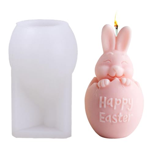 Junhui Ostern Eier Silikonform, 3D Eierhase Kerzengießformen, Ostereier Silikonform Gießform für Duftkerze, Wachskerzen, Ostergeschenke, Dekorative Ornamente von Junhui