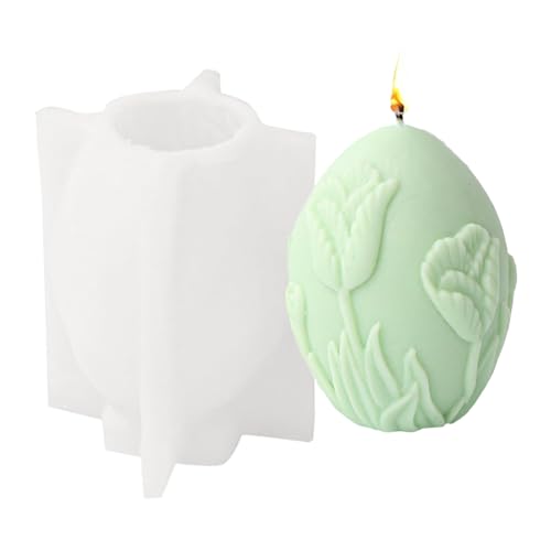 Junhui Ostern Silikonform, 3D Eier Blume Kerzengießformen, Ostereier Silikonform Gießform für Duftkerze, Ostergeschenke, Ostern Party Dekoration von Junhui