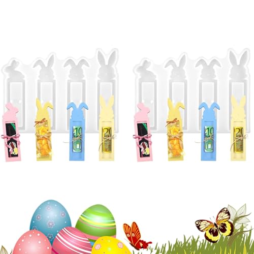 4 Stück Silikonformen Gießformen Ostern,Osternhase Silikonform Ostern Geldgeschenk Silikonform Hase Gipsformen zum Gießen Ostern Gießformen Silikon Ostern für Geldgeschenke (A-2PCS) von Junjie