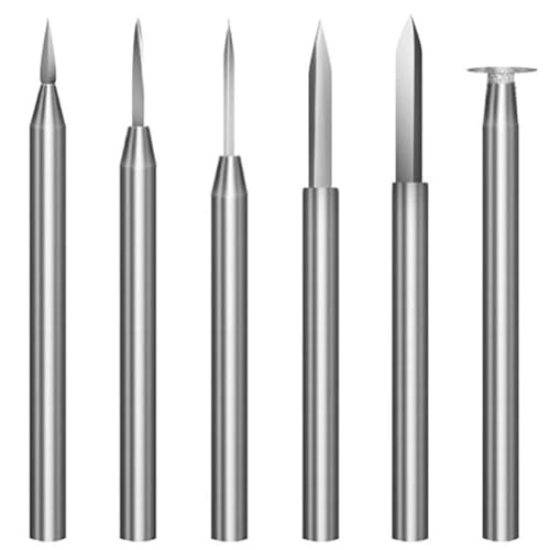 Junterone Holzschnitzbohrer für Rotationswerkzeug, 6-teilig, Gravurbohrer, Schleifwerkzeug aus Holz, 3 mm von Junterone