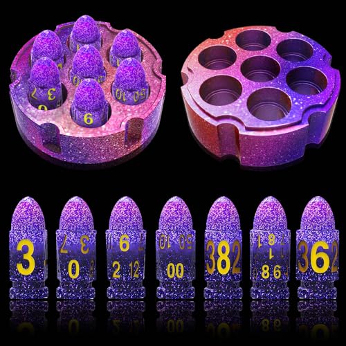Juome DND-Würfelharz-Formen aus Silikon mit Würfelbox, DND-Würfel mit Halter, Epoxidharz-Formen, Silikonformen für selbstgemachte Würfel und Würfel, Aufbewahrungskoffer, Tischbrettspiel, von Juome