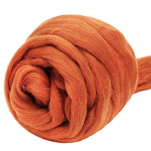 Jupean 100 g Wolle Roving Garn, Faser Roving Wool Top, Wolle Filzen Zubehör, reine Wolle, grobes Garn, Spinnwolle Roving für Nadelfilzen Nassfilzen DIY Hand Spinning von Jupean