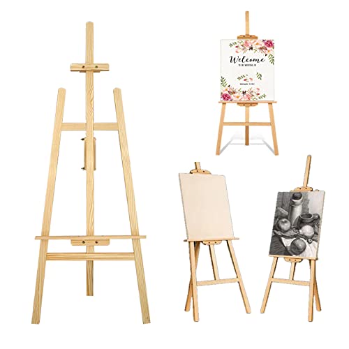 Staffelei Holz Groß 150 cm Hochzeit Leinwand Ständer Höhenverstellbar bis 105 cm, Staffelei Kinder, Bild Ständer Aus Vollholz Tisch, Atelierstaffelei Hochzeit Staffelei Willkommen Schild StaffeleIi von Jupitor