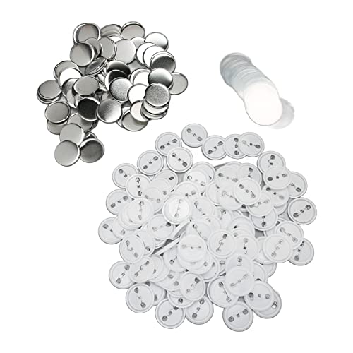 Pin-Back-Knopfteile, 100 Sets, Knopfherstellungszubehör, Robustes Weißblech für Heimwerker (44MM) von Juroupi