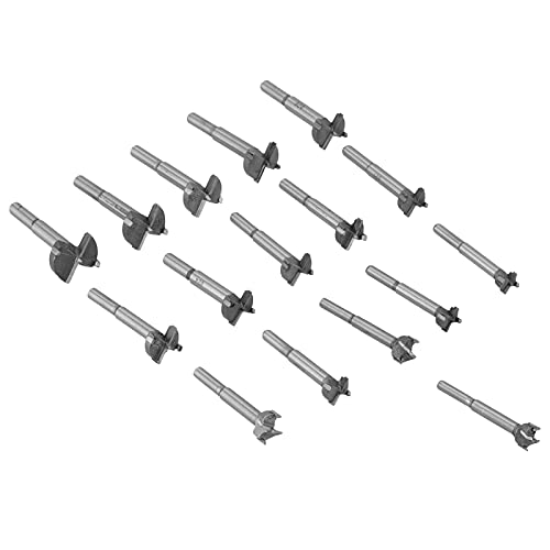 Scharnierlochsägen -Bits, Forstner Drill Bit 16pcs mit Speicherbox für Modellherstellung für die Installation von Scharnieren von Juroupi