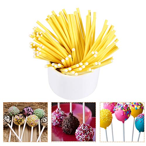 Sichere Lolly-Bonbonstangen, Lutscherstangen, Zur Herstellung von Cake-Pops-Lutschern (Gelb) von Juroupi