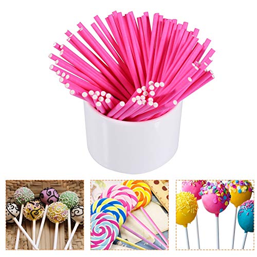 Sichere Lolly-Bonbonstangen, Lutscherstangen, Zur Herstellung von Cake-Pops-Lutschern (Rosa) von Juroupi