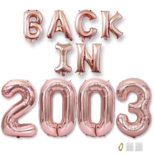 Jurxy Geburtstag Deko Frauen Mann 22 Jahr Geburtstagdeko Ballons BACK IN 2003 Luftballons Rosegold Folienballons Luftballons Happy Birthday Banner Jurxy Geburtstag Deko Frauen Mann 22 Jahr Geburtstagdeko Ballons BACK IN 2003 Luftballons Rosegold Folienballons Luftballons Happy Birthday Banner von Jurxy
