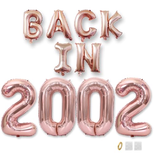 Jurxy Geburtstag Deko Frauen Mann 23 Jahr Geburtstagdeko Ballons BACK IN 2002 Luftballons Rosegold Folienballons Luftballons Happy Birthday Banner Jurxy Geburtstag Deko Frauen Mann 23 Jahr Geburtstagdeko Ballons BACK IN 2002 Luftballons Rosegold Folienballons Luftballons Happy Birthday Banner von Jurxy