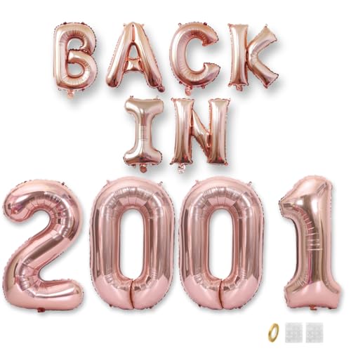 Jurxy Geburtstag Deko Frauen Mann 24 Jahr Geburtstagdeko Ballons BACK IN 2001 Luftballons Rosegold Folienballons Luftballons Happy Birthday Banner Jurxy Geburtstag Deko Frauen Mann 24 Jahr Geburtstagdeko Ballons BACK IN 2001 Luftballons Rosegold Folienballons Luftballons Happy Birthday Banner von Jurxy