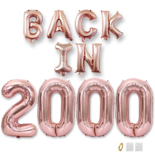 Jurxy Geburtstag Deko Frauen Mann 25 Jahr Geburtstagdeko Ballons BACK IN 2000 Luftballons Rosegold Folienballons Luftballons Happy Birthday Banner Jurxy Geburtstag Deko Frauen Mann 25 Jahr Geburtstagdeko Ballons BACK IN 2000 Luftballons Rosegold Folienballons Luftballons Happy Birthday Banner von Jurxy
