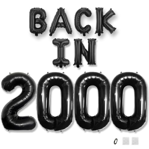 Jurxy Geburtstag Deko Frauen Mann 25 Jahr Geburtstagdeko Ballons BACK IN 2000 Luftballons Schwarz Folienballons Luftballons Happy Birthday Banner Jurxy Geburtstag Deko Frauen Mann 25 Jahr Geburtstagdeko Ballons BACK IN 2000 Luftballons Schwarz Folienballons Luftballons Happy Birthday Banner von Jurxy
