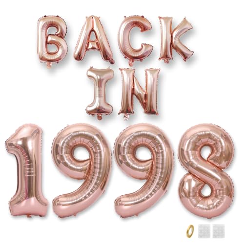 Jurxy Geburtstag Deko Frauen Mann 27 Jahr Geburtstagdeko Ballons BACK IN 1998 Luftballons Rosegold Folienballons Luftballons Happy Birthday Banner Jurxy Geburtstag Deko Frauen Mann 27 Jahr Geburtstagdeko Ballons BACK IN 1998 Luftballons Rosegold Folienballons Luftballons Happy Birthday Banner von Jurxy