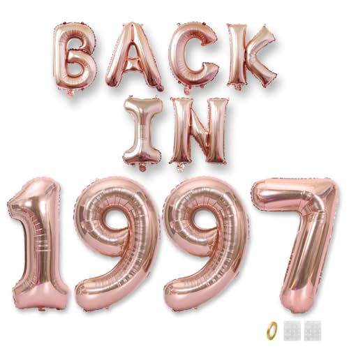 Jurxy Geburtstag Deko Frauen Mann 28 Jahr Geburtstagdeko Ballons BACK IN 1997 Luftballons Rosegold Folienballons Luftballons Happy Birthday Banner Jurxy Geburtstag Deko Frauen Mann 28 Jahr Geburtstagdeko Ballons BACK IN 1997 Luftballons Rosegold Folienballons Luftballons Happy Birthday Banner von Jurxy