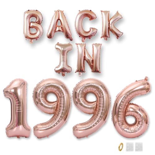Jurxy Geburtstag Deko Frauen Mann 29 Jahr Geburtstagdeko Ballons BACK IN 1996 Luftballons Rosegold Folienballons Luftballons Happy Birthday Banner Jurxy Geburtstag Deko Frauen Mann 29 Jahr Geburtstagdeko Ballons BACK IN 1996 Luftballons Rosegold Folienballons Luftballons Happy Birthday Banner von Jurxy
