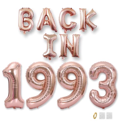Jurxy Geburtstag Deko Frauen Mann 32 Jahr Geburtstagdeko Ballons BACK IN 1993 Luftballons Rosegold Folienballons Luftballons Happy Birthday Banner Jurxy Geburtstag Deko Frauen Mann 32 Jahr Geburtstagdeko Ballons BACK IN 1993 Luftballons Rosegold Folienballons Luftballons Happy Birthday Banner von Jurxy