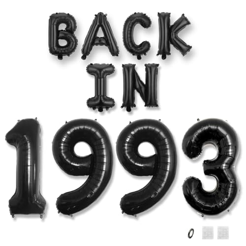 Jurxy Geburtstag Deko Frauen Mann 32 Jahr Geburtstagdeko Ballons BACK IN 1993 Luftballons Schwarz Folienballons Luftballons Happy Birthday Banner Jurxy Geburtstag Deko Frauen Mann 32 Jahr Geburtstagdeko Ballons BACK IN 1993 Luftballons Schwarz Folienballons Luftballons Happy Birthday Banner von Jurxy