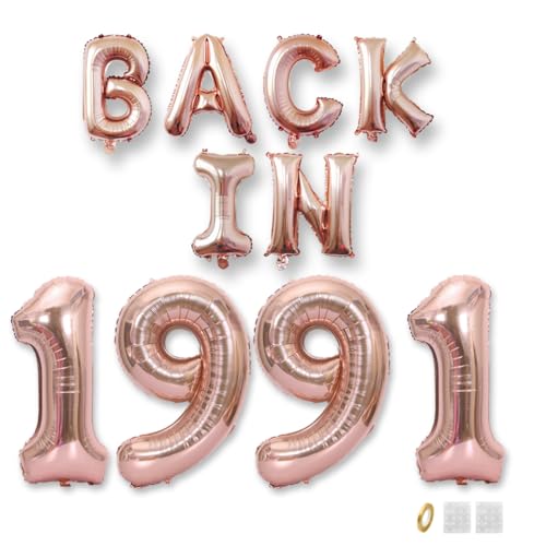 Jurxy Geburtstag Deko Frauen Mann 34 Jahr Geburtstagdeko Ballons BACK IN 1991 Luftballons Rosegold Folienballons Luftballons Happy Birthday Banner Jurxy Geburtstag Deko Frauen Mann 34 Jahr Geburtstagdeko Ballons BACK IN 1991 Luftballons Rosegold Folienballons Luftballons Happy Birthday Banner von Jurxy