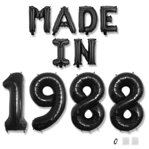 Jurxy Geburtstag Deko Frauen Mann 37 Jahr Geburtstagdeko Ballons MADE IN 1988 Luftballons Schwarz Folienballons Luftballons Happy Birthday Banner Jurxy Geburtstag Deko Frauen Mann 37 Jahr Geburtstagdeko Ballons MADE IN 1988 Luftballons Schwarz Folienballons Luftballons Happy Birthday Banner von Jurxy