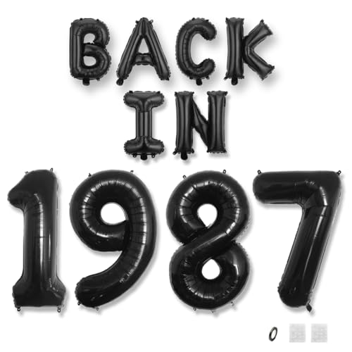 Jurxy Geburtstag Deko Frauen Mann 38 Jahr Geburtstagdeko Ballons BACK IN 1987 Luftballons Schwarz Folienballons Luftballons Happy Birthday Banner Jurxy Geburtstag Deko Frauen Mann 38 Jahr Geburtstagdeko Ballons BACK IN 1987 Luftballons Schwarz Folienballons Luftballons Happy Birthday Banner von Jurxy