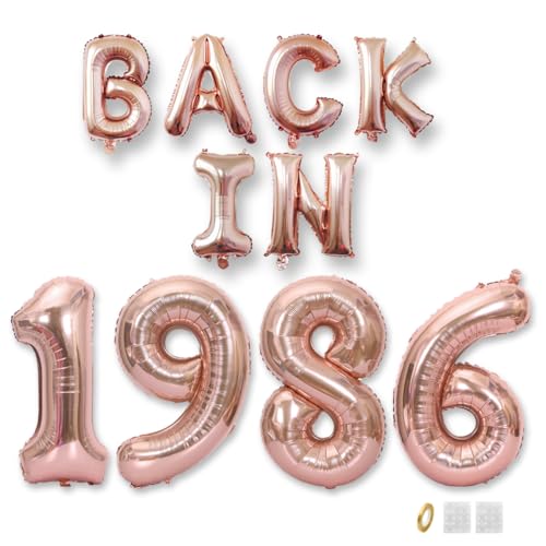 Jurxy Geburtstag Deko Frauen Mann 39 Jahr Geburtstagdeko Ballons BACK IN 1986 Luftballons Rosegold Folienballons Luftballons Happy Birthday Banner Jurxy Geburtstag Deko Frauen Mann 39 Jahr Geburtstagdeko Ballons BACK IN 1986 Luftballons Rosegold Folienballons Luftballons Happy Birthday Banner von Jurxy