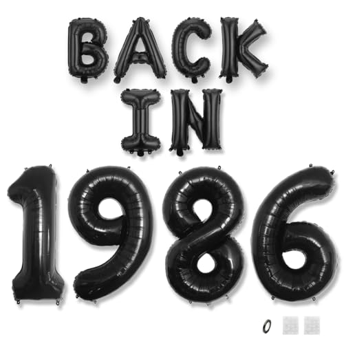 Jurxy Geburtstag Deko Frauen Mann 39 Jahr Geburtstagdeko Ballons BACK IN 1986 Luftballons Schwarz Folienballons Luftballons Happy Birthday Banner Jurxy Geburtstag Deko Frauen Mann 39 Jahr Geburtstagdeko Ballons BACK IN 1986 Luftballons Schwarz Folienballons Luftballons Happy Birthday Banner von Jurxy