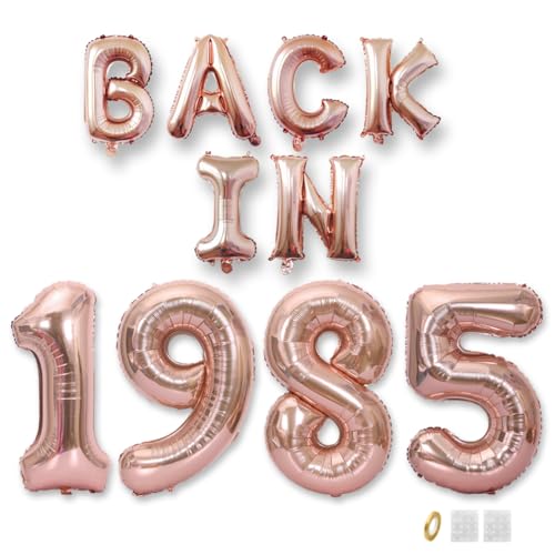 Jurxy Geburtstag Deko Frauen Mann 40 Jahr Geburtstagdeko Ballons BACK IN 1985 Luftballons Rosegold Folienballons Luftballons Happy Birthday Banner von Jurxy