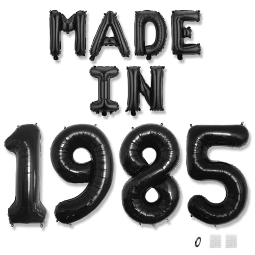 Jurxy Geburtstag Deko Frauen Mann 40 Jahr Geburtstagdeko Ballons MADE IN 1985 Luftballons Schwarz Folienballons Luftballons Happy Birthday Banner Jurxy Geburtstag Deko Frauen Mann 40 Jahr Geburtstagdeko Ballons MADE IN 1985 Luftballons Schwarz Folienballons Luftballons Happy Birthday Banner von Jurxy