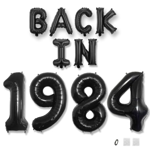 Jurxy Geburtstag Deko Frauen Mann 41 Jahr Geburtstagdeko Ballons BACK IN 1984 Luftballons Schwarz Folienballons Luftballons Happy Birthday Banner Jurxy Geburtstag Deko Frauen Mann 41 Jahr Geburtstagdeko Ballons BACK IN 1984 Luftballons Schwarz Folienballons Luftballons Happy Birthday Banner von Jurxy