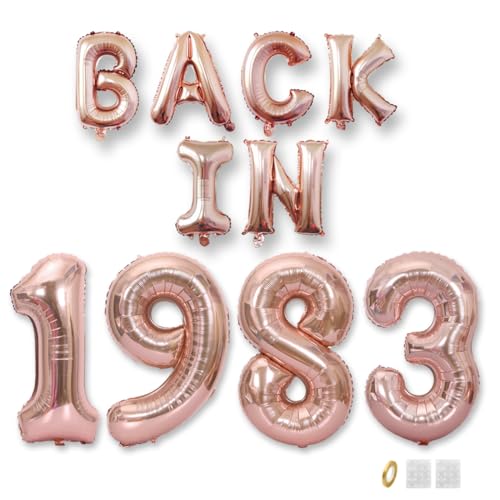 Jurxy Geburtstag Deko Frauen Mann 42 Jahr Geburtstagdeko Ballons BACK IN 1983 Luftballons Rosegold Folienballons Luftballons Happy Birthday Banner Jurxy Geburtstag Deko Frauen Mann 42 Jahr Geburtstagdeko Ballons BACK IN 1983 Luftballons Rosegold Folienballons Luftballons Happy Birthday Banner von Jurxy