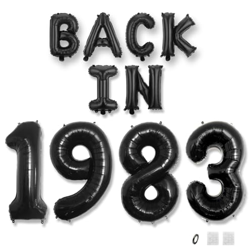 Jurxy Geburtstag Deko Frauen Mann 42 Jahr Geburtstagdeko Ballons BACK IN 1983 Luftballons Schwarz Folienballons Luftballons Happy Birthday Banner Jurxy Geburtstag Deko Frauen Mann 42 Jahr Geburtstagdeko Ballons BACK IN 1983 Luftballons Schwarz Folienballons Luftballons Happy Birthday Banner von Jurxy