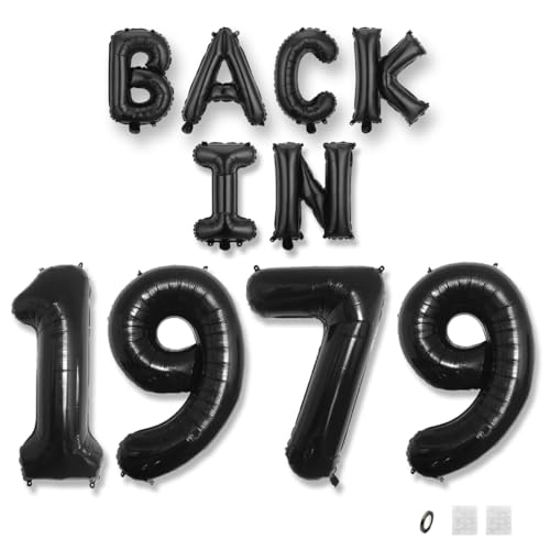 Jurxy Geburtstag Deko Frauen Mann 46 Jahr Geburtstagdeko Ballons BACK IN 1979 Luftballons Schwarz Folienballons Luftballons Happy Birthday Banner Jurxy Geburtstag Deko Frauen Mann 46 Jahr Geburtstagdeko Ballons BACK IN 1979 Luftballons Schwarz Folienballons Luftballons Happy Birthday Banner von Jurxy