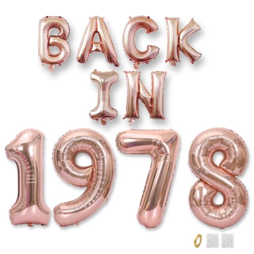 Jurxy Geburtstag Deko Frauen Mann 47 Jahr Geburtstagdeko Ballons BACK IN 1978 Luftballons Rosegold Folienballons Luftballons Happy Birthday Banner von Jurxy