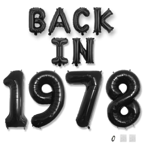 Jurxy Geburtstag Deko Frauen Mann 47 Jahr Geburtstagdeko Ballons BACK IN 1978 Luftballons Schwarz Folienballons Luftballons Happy Birthday Banner Jurxy Geburtstag Deko Frauen Mann 47 Jahr Geburtstagdeko Ballons BACK IN 1978 Luftballons Schwarz Folienballons Luftballons Happy Birthday Banner von Jurxy