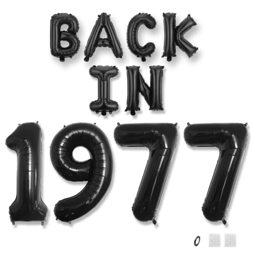 Jurxy Geburtstag Deko Frauen Mann 48 Jahr Geburtstagdeko Ballons BACK IN 1977 Luftballons Schwarz Folienballons Luftballons Happy Birthday Banner Jurxy Geburtstag Deko Frauen Mann 48 Jahr Geburtstagdeko Ballons BACK IN 1977 Luftballons Schwarz Folienballons Luftballons Happy Birthday Banner von Jurxy