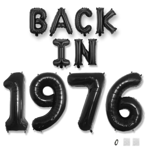 Jurxy Geburtstag Deko Frauen Mann 49 Jahr Geburtstagdeko Ballons BACK IN 1976 Luftballons Schwarz Folienballons Luftballons Happy Birthday Banner Jurxy Geburtstag Deko Frauen Mann 49 Jahr Geburtstagdeko Ballons BACK IN 1976 Luftballons Schwarz Folienballons Luftballons Happy Birthday Banner von Jurxy