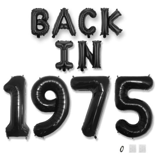 Jurxy Geburtstag Deko Frauen Mann 50 Jahr Geburtstagdeko Ballons BACK IN 1975 Luftballons Schwarz Folienballons Luftballons Happy Birthday Banner Jurxy Geburtstag Deko Frauen Mann 50 Jahr Geburtstagdeko Ballons BACK IN 1975 Luftballons Schwarz Folienballons Luftballons Happy Birthday Banner von Jurxy