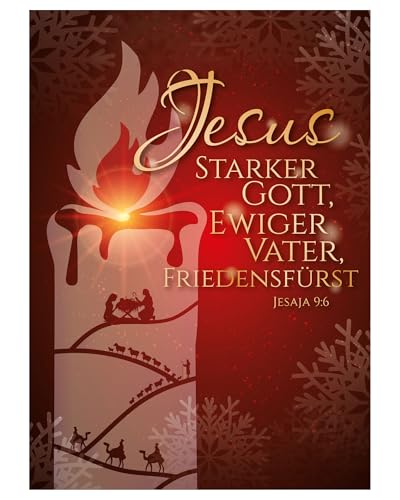 Christliche Weihnachtskarten mit Umschlag Set 10 Stück - Jesaja 9:6, 10er Set A6 Weihnachts Klappkarten, Kleine Weihnachtskarten mit Umschlägen, Christian Christmas Cards von Just Cards von Just Cards Direct cards & gifts