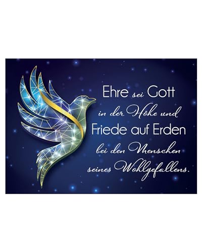 Christliche Weihnachtskarten mit Umschlag Set 10 Stück - Taube, 10er Set A6 Weihnachts Klappkarten, Kleine Weihnachtskarten mit Umschlägen, Christian Christmas Cards von Just Cards von Just Cards Direct cards & gifts