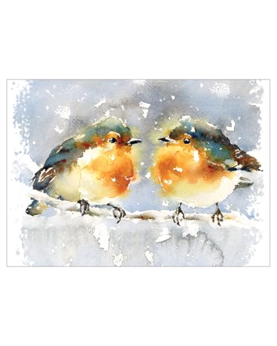 Weihnachtskarten mit Umschlag Set 10 Stück - Rotkehlchen, 10er Set A6 Weihnachts Klappkarten mit Umschlägen, Christmas Cards von Just Cards Direct von Just Cards Direct cards & gifts