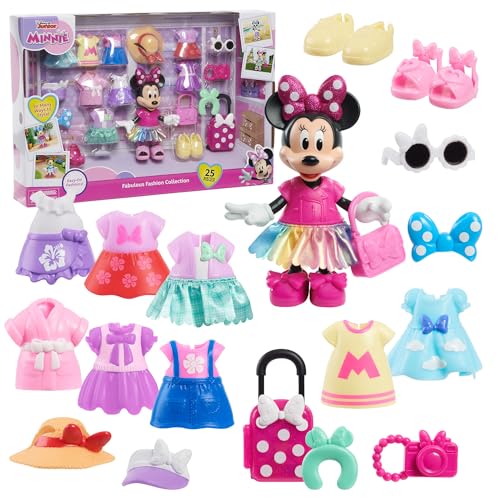 Minnie Mouse 88033 Disney Junior Fabulous Fashion Collection Gliederpuppe und Zubehör, 25-teilig, Kinderspielzeug ab 3 Jahren von Just Play, Mehrfarbig, 30.48 von Just Play