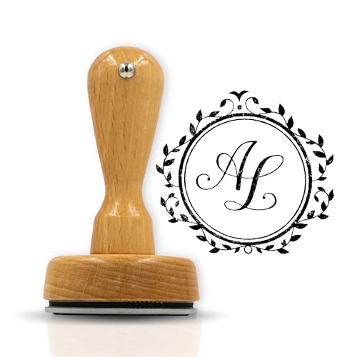 JUST REFINE® Personalisierter Stempel - Verschiedene Designs für z.B. Hochzeitseinladungen & besondere Anlässe - Klarer, Präziser Abdruck (Design 3, 50mm) von Just Refine