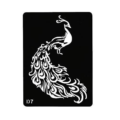 JUSTFOX - Henna Tattoo Schablone Airbrush Stencil Dövme Selbstklebend Pfau Vogel von Justfox