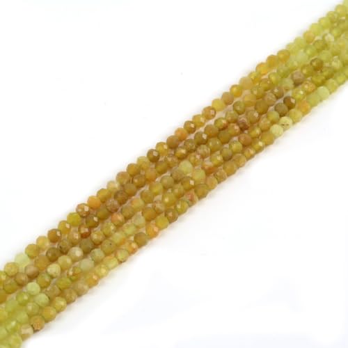 2 mm grüner Opal, facettierter Edelstein, rund, lose Perlen, Strang, 39,4–40,6 cm, DIY-Schmuckherstellung von Justinstones