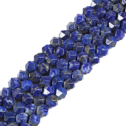 Lapislazuli Edelstein-Strang, dreieckig, facettiert, rund, lose Perlen, Strang, 39,4 cm, DIY-Schmuckherstellung, 6 mm von Justinstones