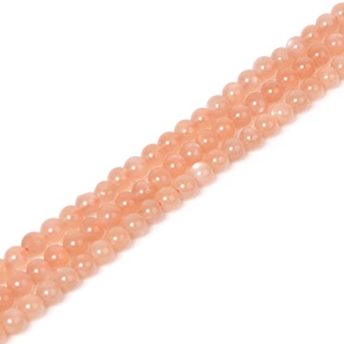 Natürlicher orangefarbener Sonnenstein 4 mm runde lose Perlen 40,6 cm für Schmuckherstellung Perlen von Justinstones