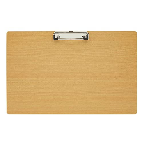 Juvale Klemmbrett/Schreibbrett- Querformat, mit Flachem Clip, Strapazierfähig, Formularhalter - Ideal für Schule, Lehrer - Holz, Braun, 29,2 x 43,2 cm von Juvale