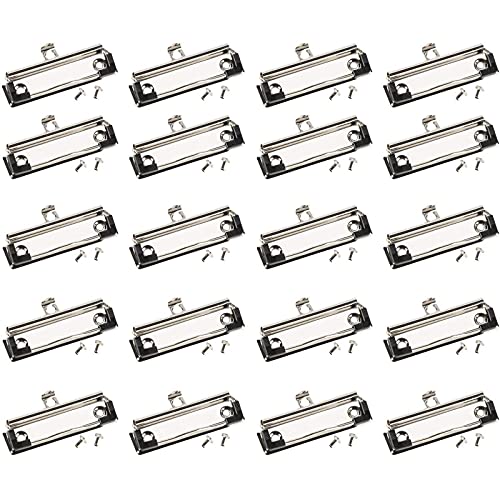 Juvale Klemmbrett-Clips (20 Stück) - Clips, Montierbar - Metall-Klemmen mit Gummi - Für Büro, Bastelprojekte, Schule, Klassenzimmer - Silberfarben, 9,9 x 3 cm von Juvale